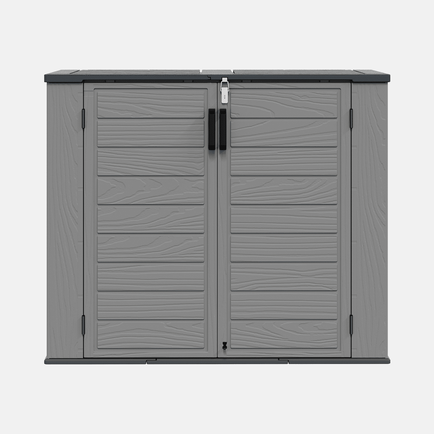 LazySunsets Waterproof Resin Gardening Supplies Storage Shed, 3.9 ft x 4.7 ft x 2.2 ft, Gray