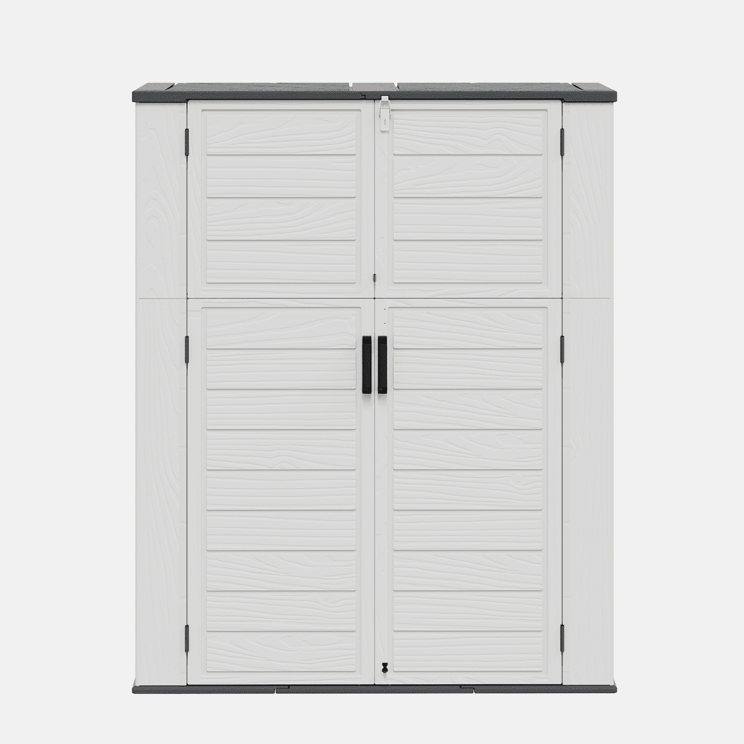 LazySunsets Waterproof Resin Gardening Supplies Storage Shed, 5.8 ft x 4.7 ft x 2.2 ft, White