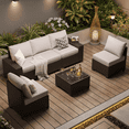 thumbnail image 1 of Clouddwell 6-Piece Outdoor Patio Set, 8-Inches Widen Armrest, All-Weather Wicker Sectional with Coffee Table, Gray, 1 of 7