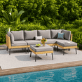 thumbnail image 1 of Clouddwell 6-Piece Light Gray Wicker Patio Sectional Conversation Set, Water Resistant Thick Cushions & Coffee Table for Backyard Poolside, 1 of 8
