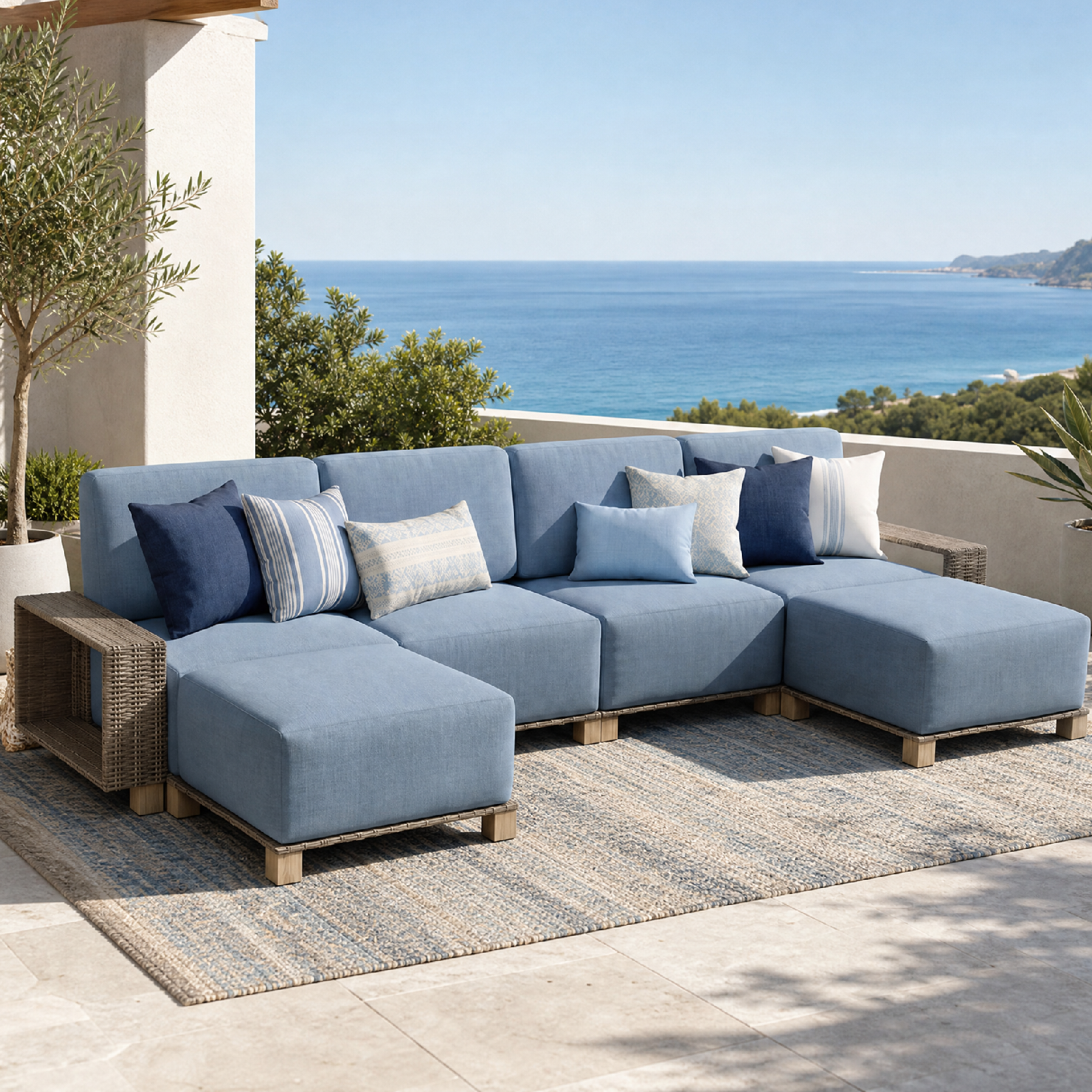 Clouddwell 6 Pieces Wicker Patio Furniture Set Wicker Outdoor Sectional Sofa With 10 Inches Thick Cushions Blue: A Clear-Eyed Overview