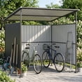 thumbnail image 1 of Clouddwell 6' x 6' Shed, Hardtop Grill Gazebo with Shed-Style Storage, Outdoor Metal Pergola, Lean to BBQ Shelter for Patio, Deck, 1 of 8