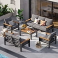 thumbnail image 1 of Clouddwell 7-Seats Outdoor Patio Sectional Set with Coffee Table & Cushions - Aluminum Furniture for Terrace/Garden/Poolside (Gray), 1 of 11