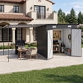 thumbnail image 1 of Clouddwell Metal Storage Shed with Hardtop Pergola 14x6 ft 2-in-1, 84 Sq. Ft Outdoor Tool Shed for Backyard, 1 of 8