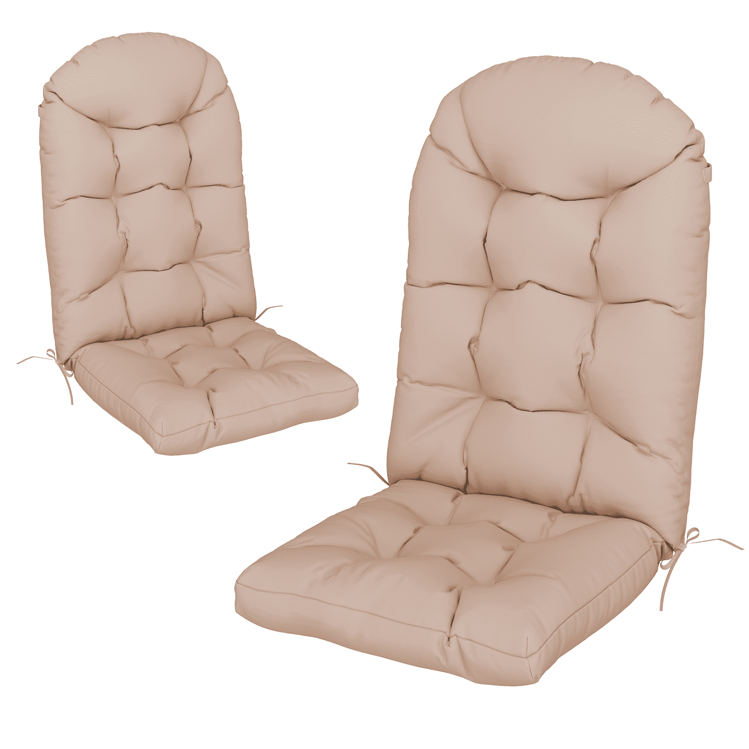 Clouddwell Outdoor Rocking Chair Cushion, Thickened High Back Patio Chair Cushions with High Elasticity PP Cotton Water-Resistant, 2-Pack, Beige