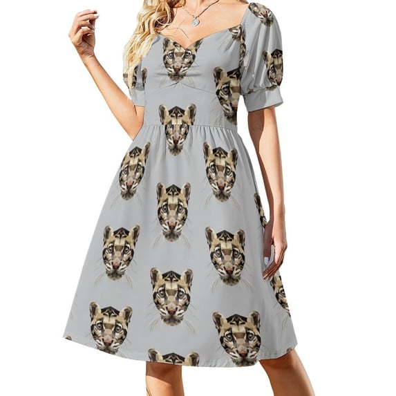 Clouded Leopard Sleeveless Dress luxury dress beach dresses summer dress luxury woman party