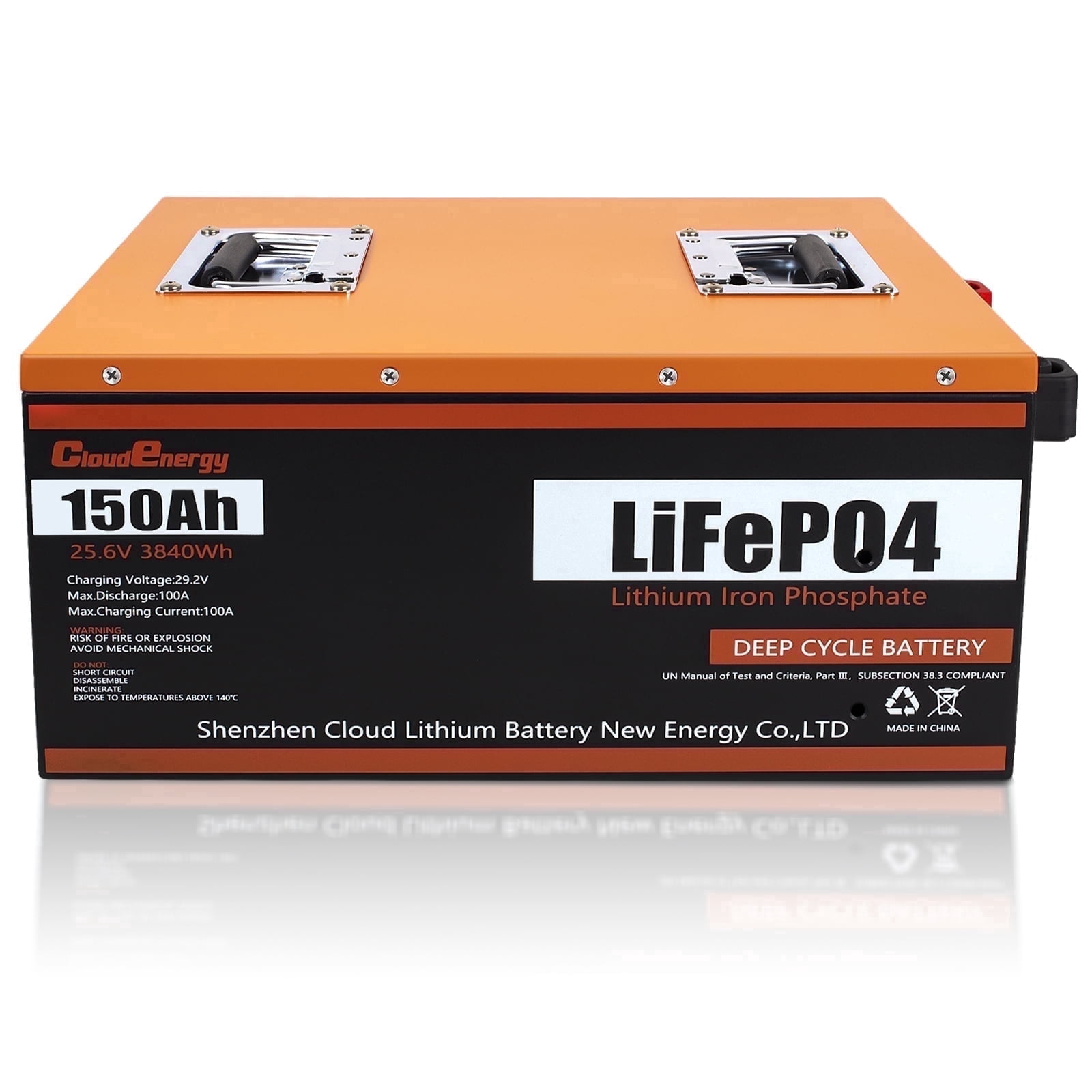 24V 150AH LiFePO4 Deep Cycle Lithium Battery with 100A Bms, 3.84kWh, for Solar System, RV, Marine, Backup