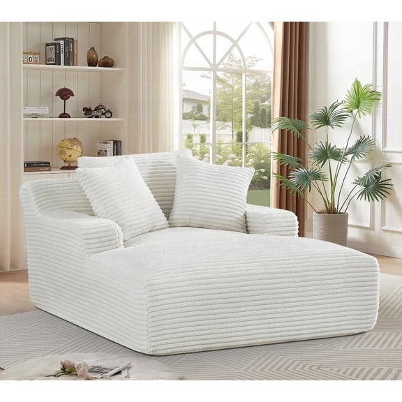 Cloudline Oversized Chaise Lounge Chair | Soft Corduroy & Full Foam Cushioning