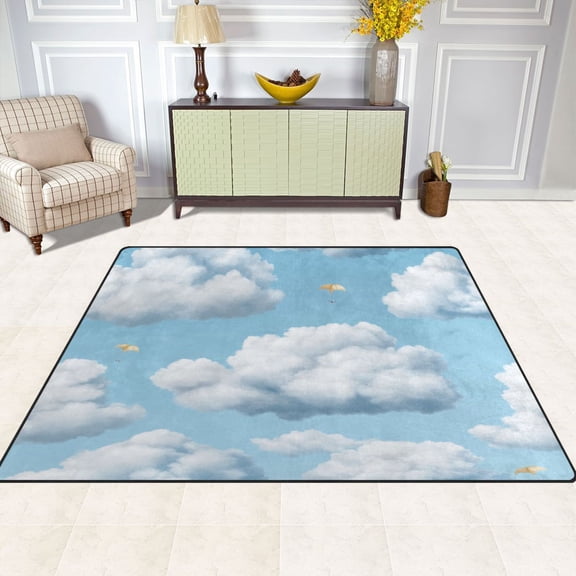 Clouds 63''x48'' Plush Memory Foam Bath Mat, Soft, Absorbent, Non Slip, Durable