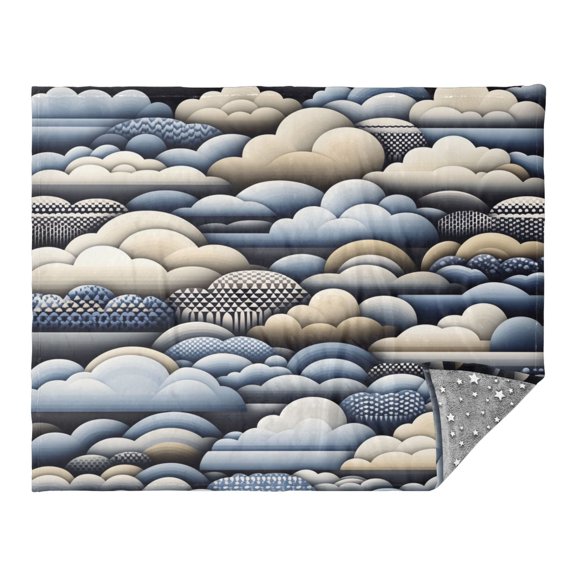 Clouds Camping Blankets Bed Throws and Cozy Travel Blanket Fluorescence 70x55in Double Sided