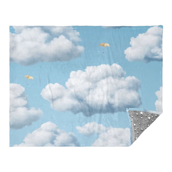 Clouds Camping Blankets Bed Throws and Cozy Travel Blanket Fluorescence 70x55in Double Sided
