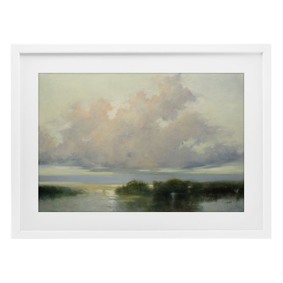 Stupell Industries Clouds And Currents View White Framed Print Under Glass, design by Julia Purinton, 14 x 20