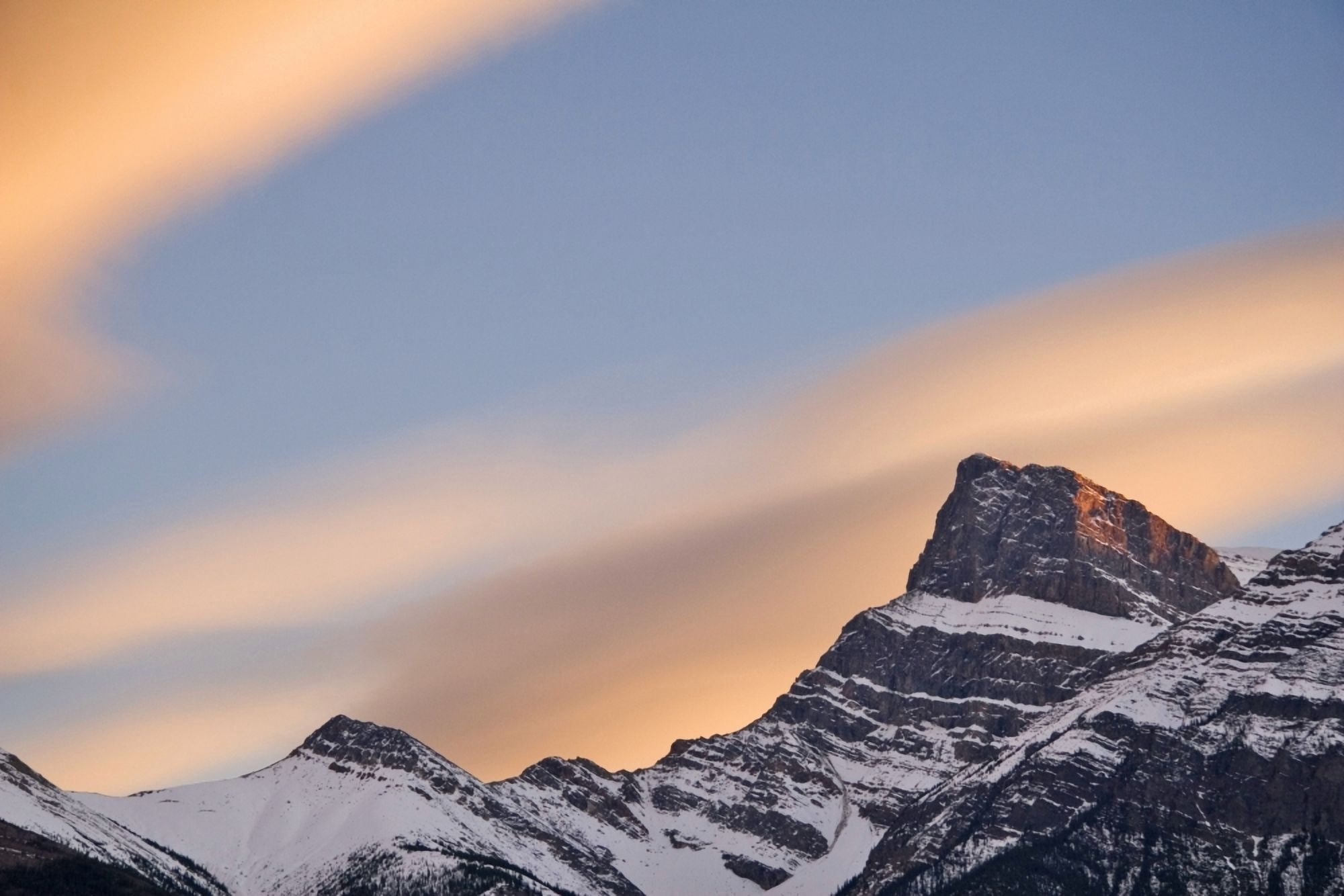 Clouds At Sunset Above Mountain Peaks Kootenay Plains Alberta Canada Canvas Art - Eryk Jaegermann Design Pics (17 x 11)