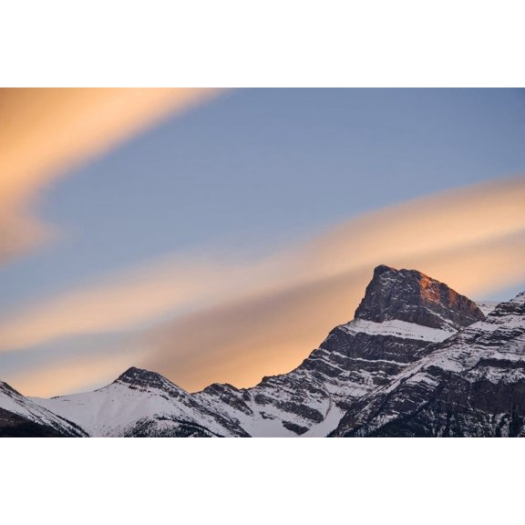 Clouds At Sunset Above Mountain Peaks Kootenay Plains Alberta Canada Canvas Art - Eryk Jaegermann Design Pics (34 x 22)