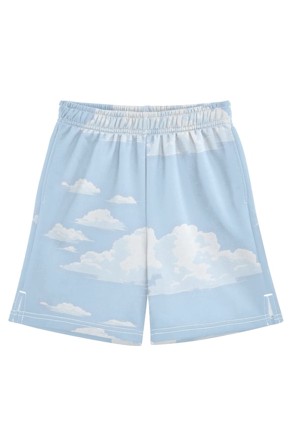 Clouds Athletic Shorts Breathable with Comfort Fit Drawstring Casual Sweatshorts X-Small
