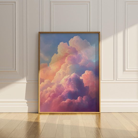Clouds Bedroom Wall Art Print, Dreamy Nursery Decor