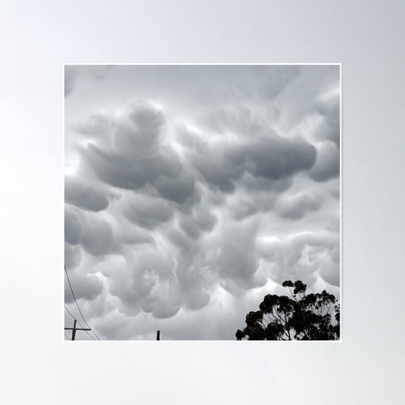 Clouds Before Big Rain Poster Wall Art, Modern Wall Decor, 16x16 UNFRAMED