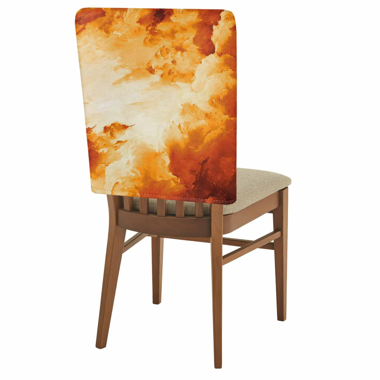 Clouds Chair Covers Set of 1 Abstract Gradient Orange Clouds Sky Chair ...