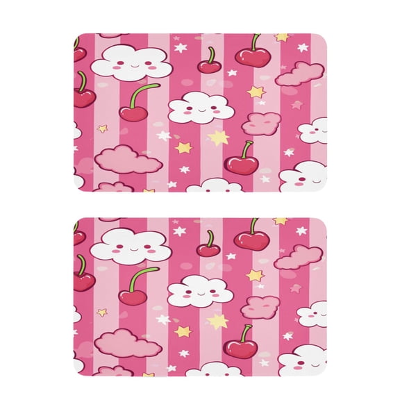 Clouds Cherries Star Strong Fridge Magnets Refrigerator Magnets Sticker Decor for Whiteboards Locker 4"x2.5" 2 Pack