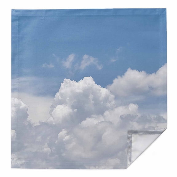 Clouds Cloth Napkins Washable Set of 1, Blue White Sky Natural Landscape Reusable Dinner Table Napkins Cloth Bulk for Weddings Kitchen Restaurants Hotel Events Parties 20 x 20 Inch