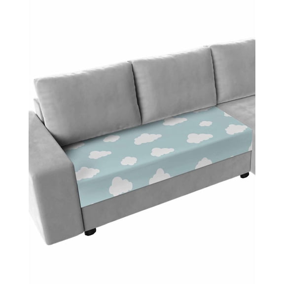 Clouds Couch Cushion Covers Stretch, Washable Sofa Seat Covers Individual Seat Cushion Sofa Slipcovers Cartoon Blue Sky Minimalist Aesthetic Couch Cover Furniture Protector M-1PCS