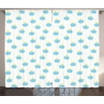 thumbnail image 1 of Clouds Curtains 2 Panels Set, Kids Pattern Happily Sleeping Clouds with Crowns and Stars Sweet Dreams, Window Drapes for Living Room Bedroom, 108W X 90L Inches, Blue Yellow and White, by Ambesonne, 1 of 3