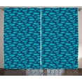 thumbnail image 1 of Clouds Curtains 2 Panels Set, Stylized Pattern of Dreamy and Curvy Clouds with Snowflake, Window Drapes for Living Room Bedroom, 108W X 108L Inches, Pale Blue Petrol Blue and Night Blue, by Ambesonne, 1 of 3