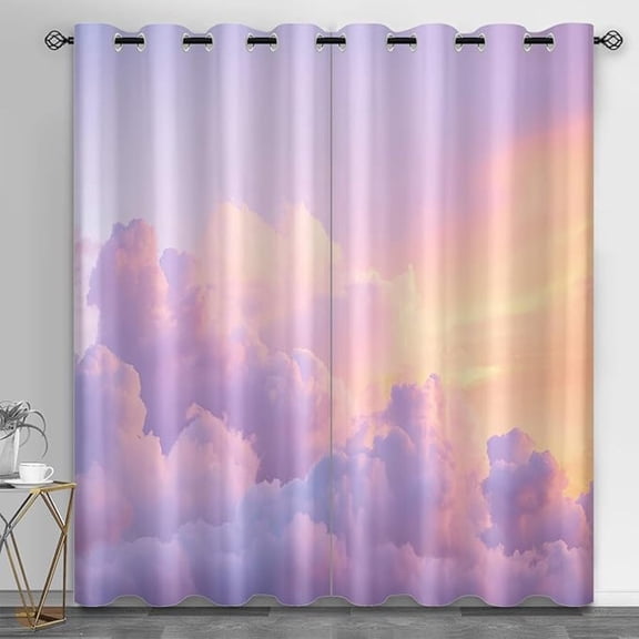 Clouds Curtains for Bedroom, Dream Clouds Blackout Curtains, Natural Landscape Window Treatment, Thermal Insulated Drapes for Bedroom Office Kitchen 26"W x 45"L (Pack of 2)