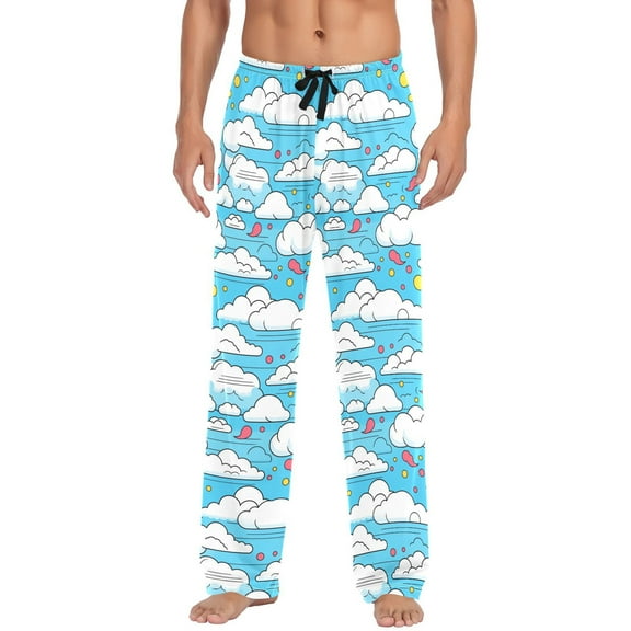 Clouds Cute joogoo Men's Pajama Pants Cotton Long Sleepwear Lounge Pants 2XL