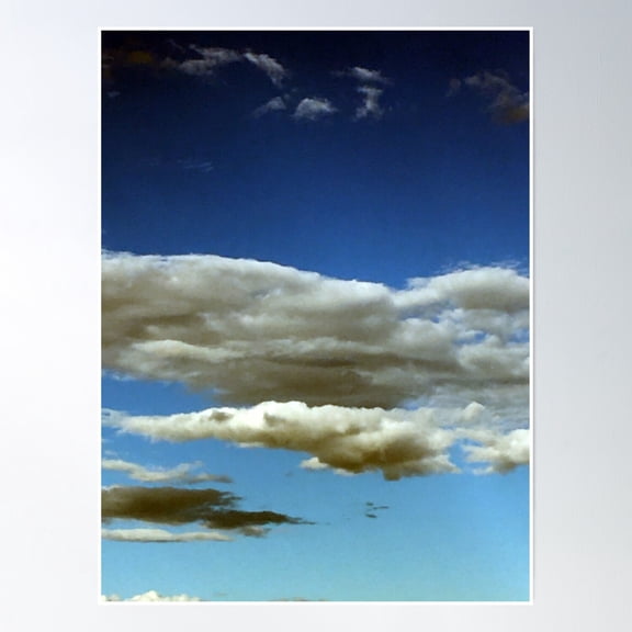 Clouds Dark Blue Sky Poster Wall Art, Modern Wall Decor, 16x24 UNFRAMED