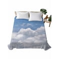 thumbnail image 1 of Clouds Flat Sheets Only Twin XL Size, Soft Breathable Bed Top Sheets for Mattress, Blue White Sky Natural Landscape Luxury Bedding Flat Sheets for Home Hotel Bedroom Bed Protection, 1 of 9