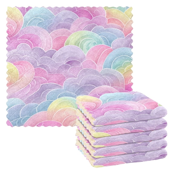 Clouds Gather Kitchen Cloth Dish Towels for Drying Washing Absorbent Dish Rags Reusable soft kitchen dishcloth set 6 Pack