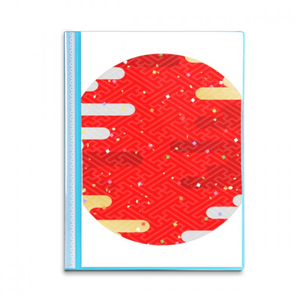 Clouds Geometry Red Pattern Japan Book Sheet Protectors Portfolio Binder Folder
