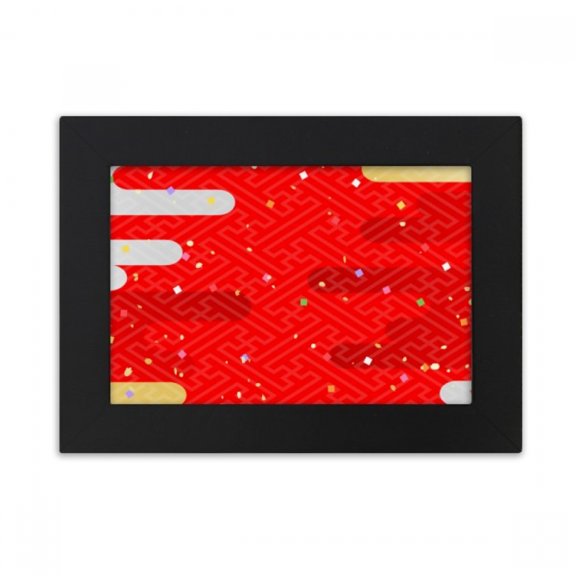Clouds Geometry Red Pattern Japan Desktop Photo Frame Ornaments Picture Art Painting