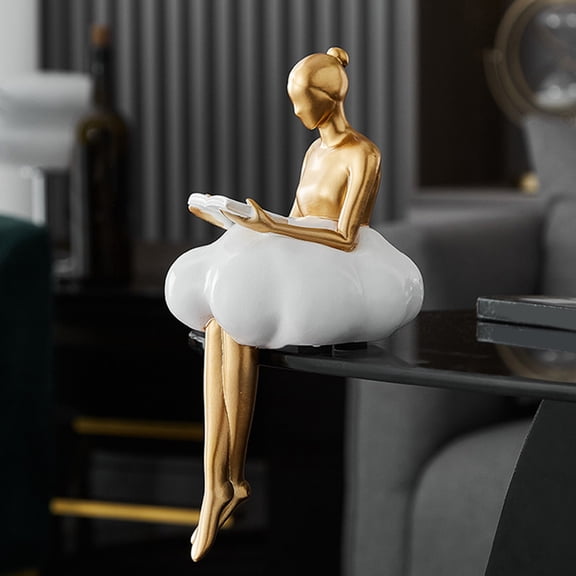 Clouds Girl Resin Figurine for Home and Car Desktop Decoration, Cute Ballet Ornament for Dance Studio Store and Living Room, Decorative Gift for Office and Interior Display