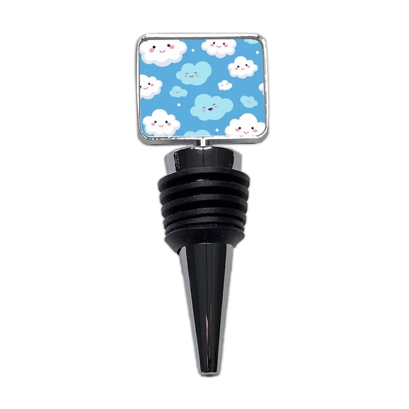Clouds Happy Smiling Cute Pattern Wine Bottle Stopper Cap Plug