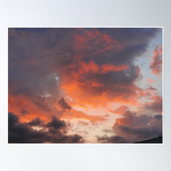 Clouds "In Fire" Poster Wall Art, Modern Wall Decor, 8x12 UNFRAMED