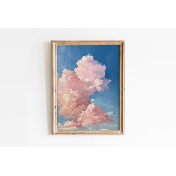 Clouds In Sky Wall Art Spring Room Home Decor Unframed Paper Print
