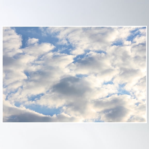 Clouds In The Blue Sky Poster Wall Art, Modern Wall Decor, 8x12 UNFRAMED