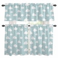 thumbnail image 1 of Clouds Kitchen Curtains Valances and Tiers Set of 3 Blue Sky Tier Curtains and Valance with Rod Pocket for Small Windows, 27.5"x36", 1 of 9