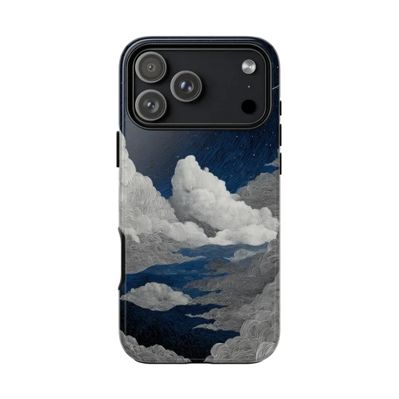 Clouds Line Art Minimalist Design Phone Case for iPhone 11-17 Pro Max