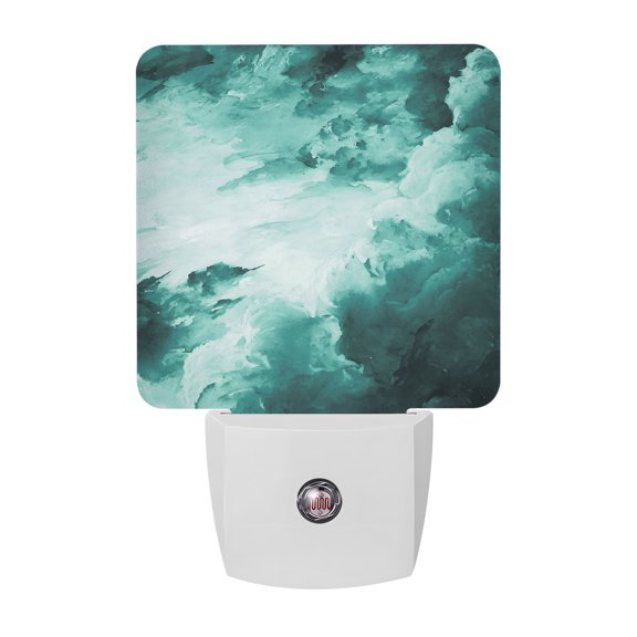 Clouds Night Lights, Abstract Gradient Green Clouds Sky Smart Auto Dusk to Dawn Sensor Nightlights Plug-in Nightlight for Bedroom Bathroom Living Room Kitchen Hallway