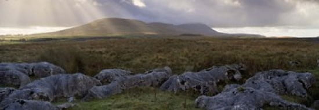 Clouds Over A Landscape Ingleborough Yorkshire Dales Yorkshire England United Kingdom Canvas Art - Panoramic Images (18 x 7)