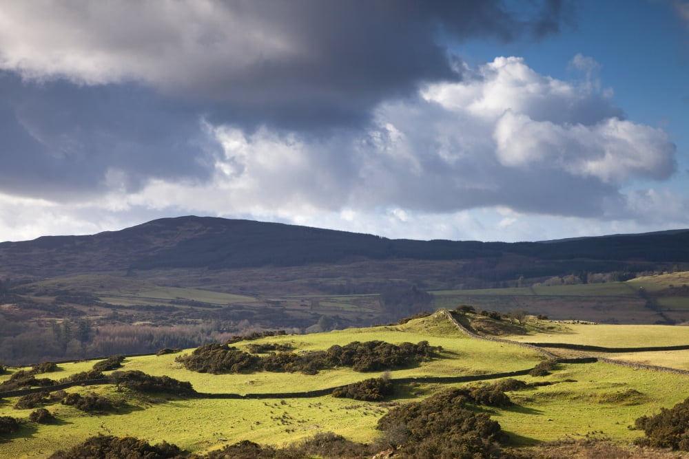 Clouds Over The Mountains Dumfries Scotland Canvas Art - John Short Design Pics (38 x 24)