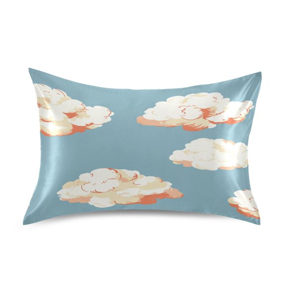 Clouds Pattern Satin Pillowcase 20''x26'' Double-Sided Print Soft Wrinkle Resistant