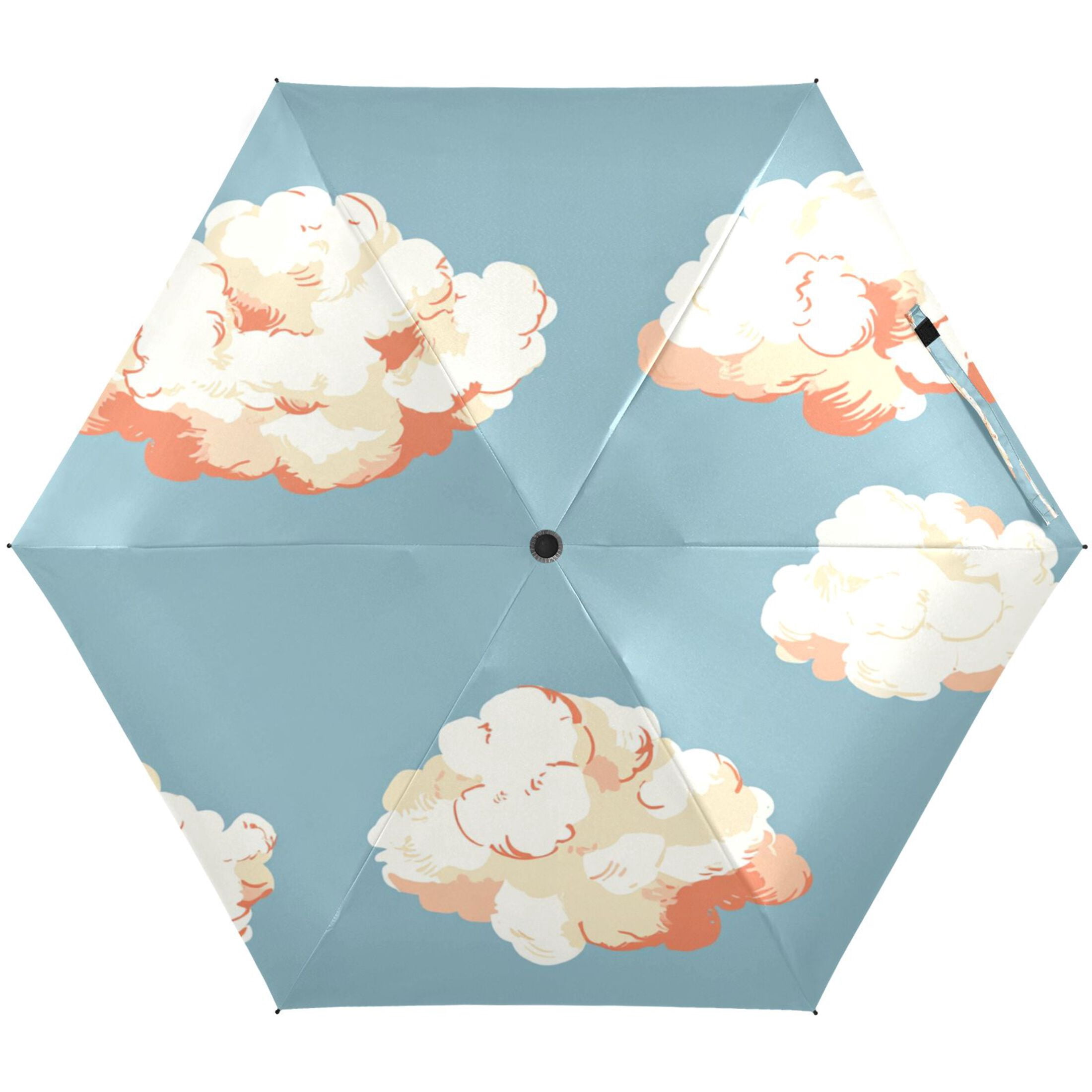 Clouds Pattern Umbrellas for Sun Auto Open Close UV50+ Waterproof 5 ...