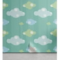 thumbnail image 1 of Clouds Peel & Stick Wallpaper, Repetitive Nimbus Raindrops Autumnal Weather Illustration, Self-Adhesive Living Room Kitchen Accent, 3 Sizes, Turquoise Mint Green, by Ambesonne, 1 of 6