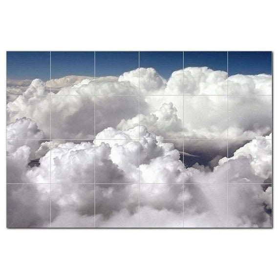 Clouds Picture Ceramic Tile Mural Kitchen Backsplash Bathroom Shower, 404646-M64