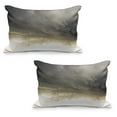 thumbnail image 1 of Clouds Quilted Pillowcover Set of 2, Heavy Storm Clouds in Dark Sky Hurricane Weather Cloudscape Mass of Liquid Droplets Image, Standard Queen Size Pillow Cover Bedroom, 36" x 20", Grey, by Ambesonne, 1 of 1