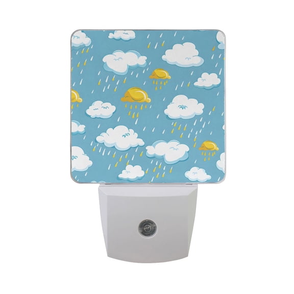 Clouds Raindrops LED Night Light with Smart Sensor Plug Into Wall Dusk to Dawn 2 packs